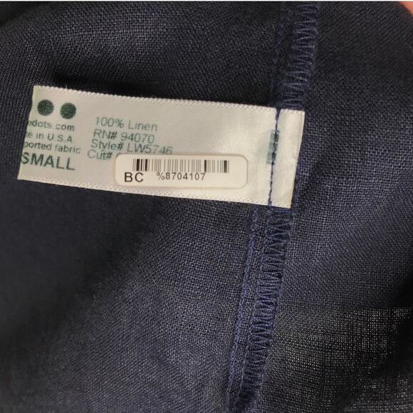 Three Dots Dress Womens Size XS Navy Blue Pom‎ Pom Trim V-Neck 3/4 Sleeve - Picture 8 of 10